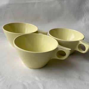 Texas Ware pastel yellow 3 cups